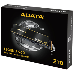 Твердотельный накопитель SSD M.2 2280 2TB ADATA LEGEND 960 [ALEG-960-2TCS] PCIe Gen4x4 with NVMe, 7400/6800, IOPS 750/630K, MTBF 2M, 3D NAND, 1560TBW, 0,43DWPD, Heat Sink, SMI SM2264, Work with PS5, RTL
